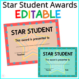 Printable Star Student Award, Editable Awesome Student Awa
