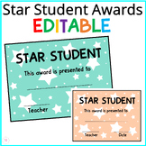 Printable Star Student Award, Editable Awesome Student Awa