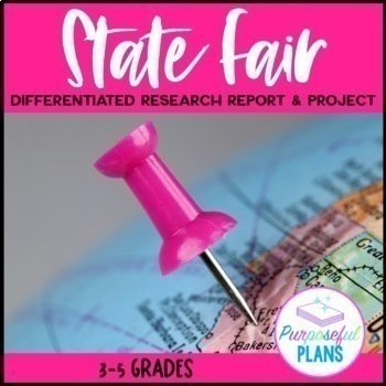 Preview of Printable State Research Project with Rubric & Graphic Organizer Templates 3-5