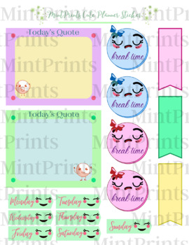 printable stickers cute planner set stickers journal stickers cute printables