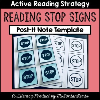 reading stop signs for chunking text printable sticky note template