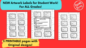 Preview of Printable Student Artwork Labels Bundle