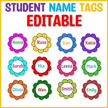 Printable Student Nametags, Student Name Labels, Classroom Supplies Labels