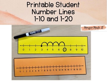 Preview of Printable Student Number Lines 1-10 and 1-20