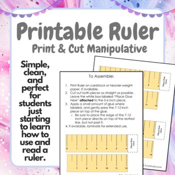 printable ruler inches teaching resources teachers pay teachers