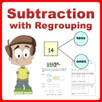 Preview of Subtraction Story Word Problems using Number Bonds Grade K-2 Distance Learning