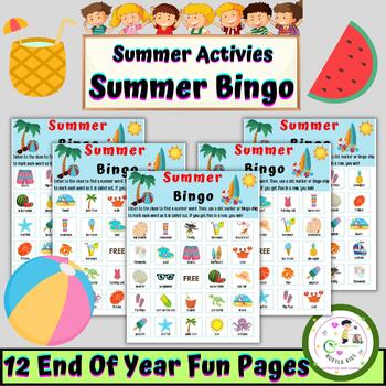 Printable Summer Bingo End of the Year Activities | summer bingo cards ...