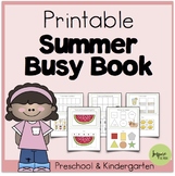 Summer Math & Counting Busy Book (Prek, Preschool, Kindergarten)