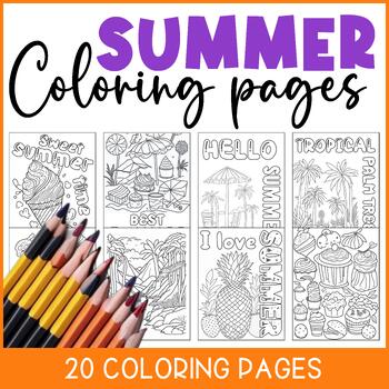 Printable Summer Coloring Pages Fun End of the Year Activities | TPT