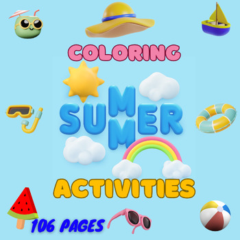 Preview of Printable Summer Coloring Sheets pages - Fun  Activities (106 pages)