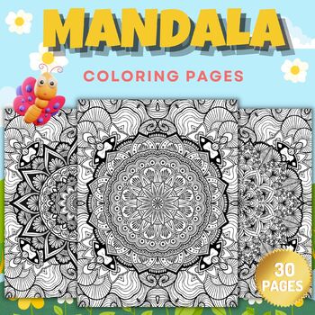 Preview of Printable Summer Easy Mandala Coloring sheets - Fun May April Activities