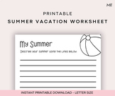 Printable Summer Journal Activity | Back to School, Classr