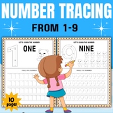 Printable Summer Number tracing From 1 - 9 - Fun End of th