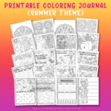 Printable Summer Themed Planner Journal to Color
