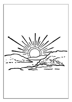 How to Color a Sunrise Background - Printable Coloring Pages by My Mind's  Eye Art