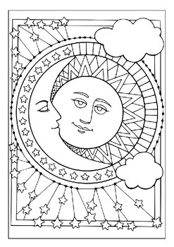 sun and moon coloring pages