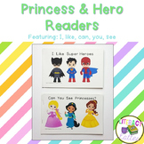 Printable Super Hero and Princess Sight Word Readers