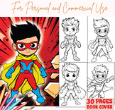 Printable Superhero coloring book for kids, coloring pages