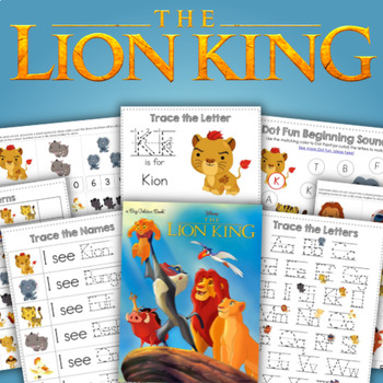 Preview of Printable THE LION KING Worksheets and Activity Sheets