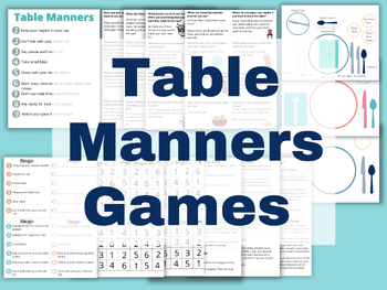 Preview of Table Manners Games Bundle For Teaching Dining Etiquette