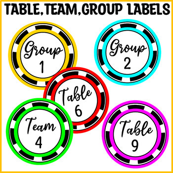 Preview of Printable Table Numbers 1 to 12,Editable Classroom Table, Team, Group Numbers