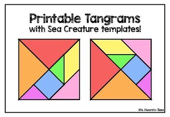 Preview of Printable Tangrams - Sea Creature Pack