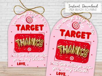 Preview of Printable Teacher Appreciation Gift Card Printable, Instant Download Target Card