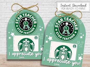 Preview of Printable Teacher Appreciation Gift Card Printable | Star Teacher Card