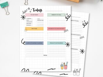 Preview of Printable Teacher Notepad, Organization Teacher Life, Downloadable Memo Pad