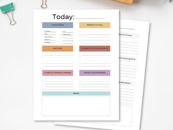 Printable Teacher Notepad, Organization Teacher Life, Downloadable Memo Pad