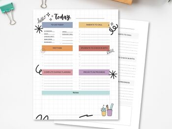 Preview of Printable Teacher Notepad, Organization Teacher Life, Downloadable Memo Pad