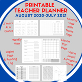 Printable Teacher Planner August 2020 - July 2021