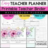 Printable Teacher Planner - Watercolor Floral