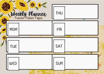 Preview of Printable Teacher Planner - Weekly Planner Template - Teacher Planner Pages