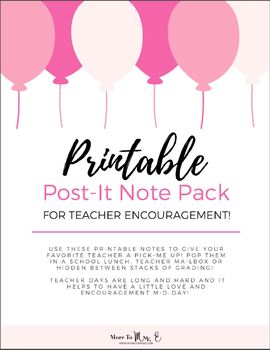 Free Printable Teacher Lunch Box Notes by Virginia Evans