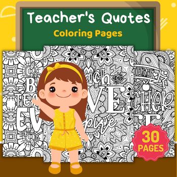 Preview of Printable Teacher Quotes Mandala Coloring Pages - fun teacher Appriciation