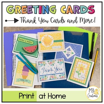 Printable Thank You Cards By Mb Creations Teachers Pay Teachers