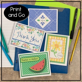 printable thank you cards by mb creations teachers pay teachers