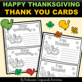 Printable Thank You Cards - Thanksgiving Cards