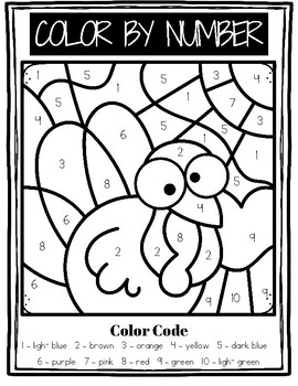 Printable Thanksgiving Color By Number, Thanksgiving Coloring Pages, PDF