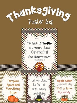 Preview of Printable Thanksgiving Decoration Poster Set