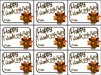 Preview of Printable Thanksgiving Gift Tag (Happy Thanksgiving)