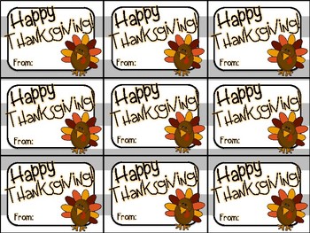 Printable Thanksgiving Gift Tag (Happy Thanksgiving) | TPT