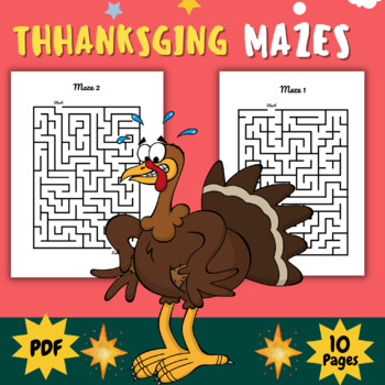 Printable Thanksgiving Mazes With Solution - Fun Kindergarten Activity ...