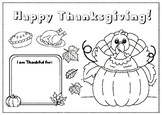 Printable Thanksgiving Placemat, I am thankful for, Thanks