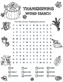 Printable Thanksgiving Placemat, Thanksgiving Word Search 
