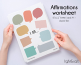 Printable Therapy Affirmation worksheet