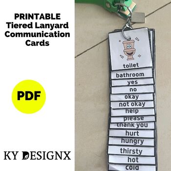 Preview of Printable Tiered Communication Cards Lanyard