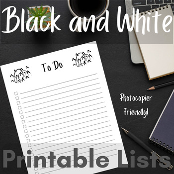 Preview of Printable To Do Lists Black and White