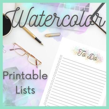 Preview of Printable To Do Lists Watercolor